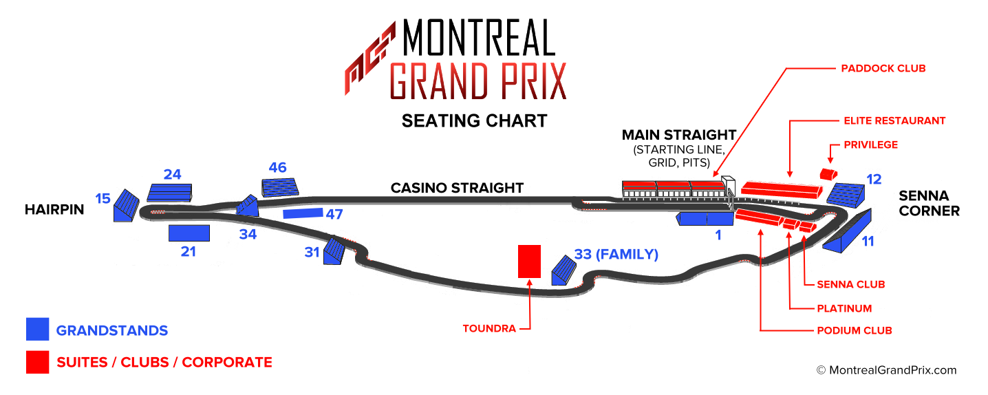 2025 Montreal Grand Prix Tickets In Montreal QC   Montreal F1 Track Seating Chart 